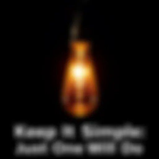 A single glowing lightbulb hanging against a dark background, symbolizing clarity and a simple idea.