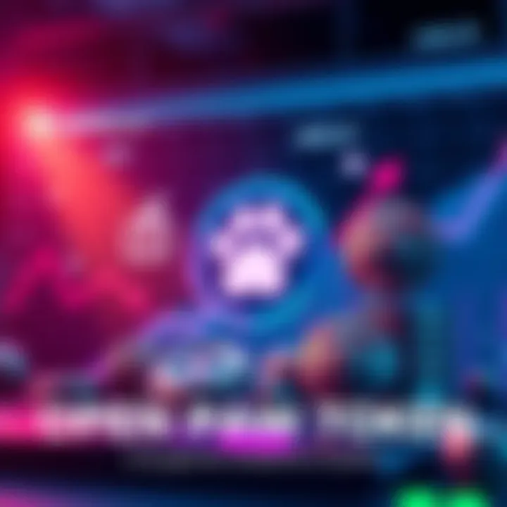 Open Paw Token Concept A digital representation of the Open Paw Token with a graph showing rising trends and various wallets symbolizing token distribution.