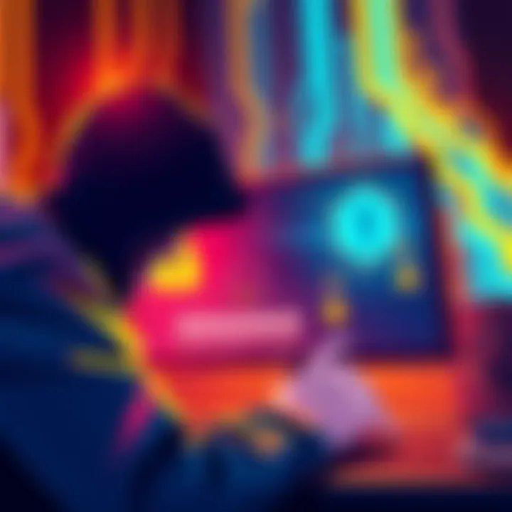 Illustration showing a hacker accessing personal passwords and crypto wallets on a computer screen