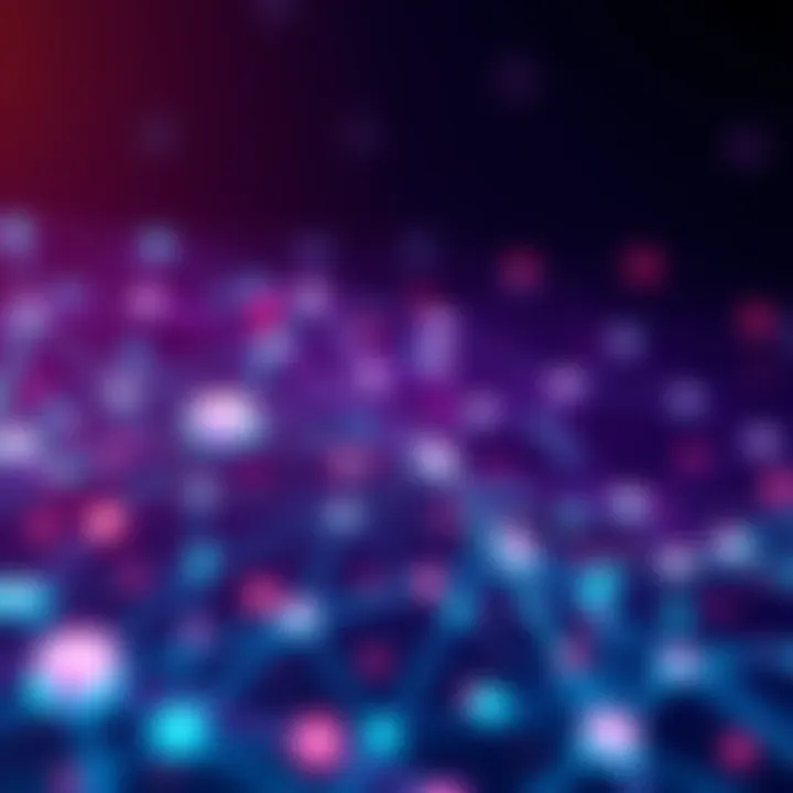 A digital representation of P2P networking with multiple connection routes showing nodes interconnected on the Algorand platform