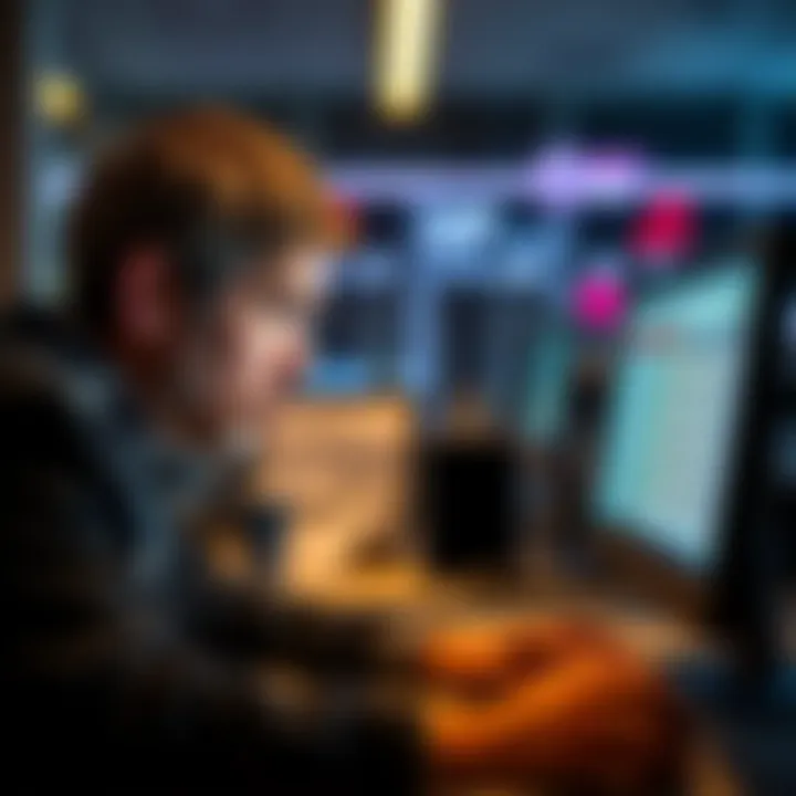 A worried individual looking at a computer screen, unsure about a third-party payment process