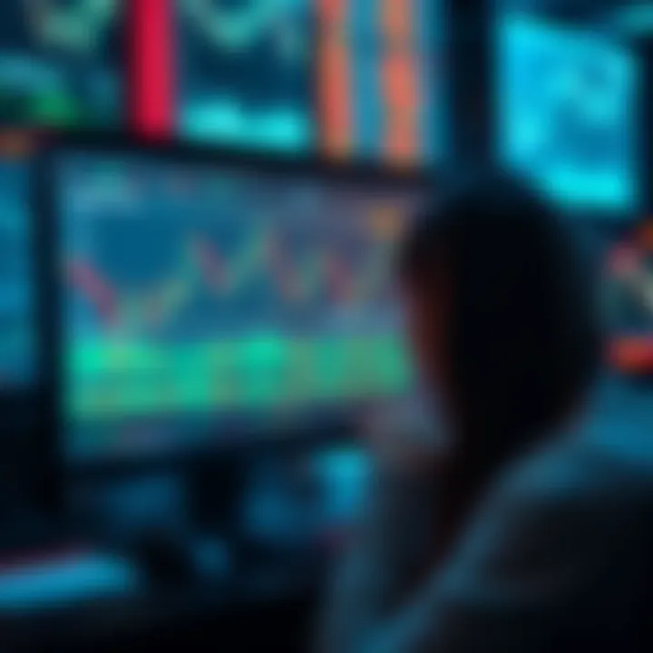 A computer screen displaying a paper trading interface for decentralized finance strategies, featuring charts and mock trades.