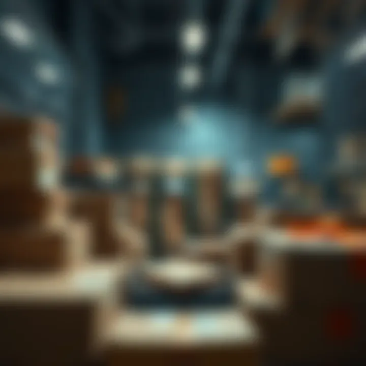 A person organizes parcels in a workspace, planning daily and weekly targets for efficiency.