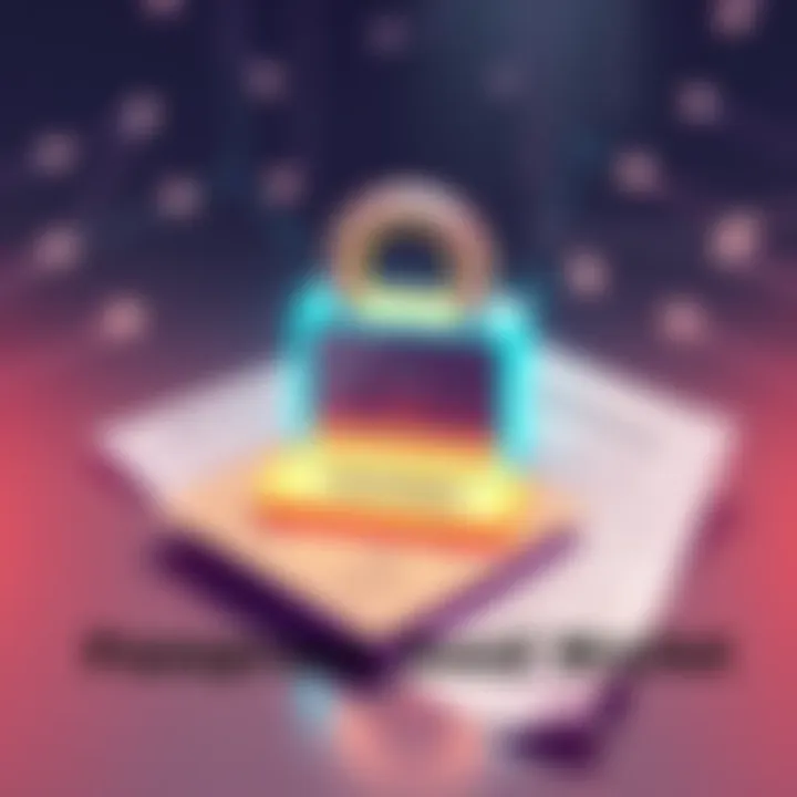 Illustration showing a digital wallet with a padlock, a passphrase input field, and seed phrases on paper, symbolizing wallet security and management.