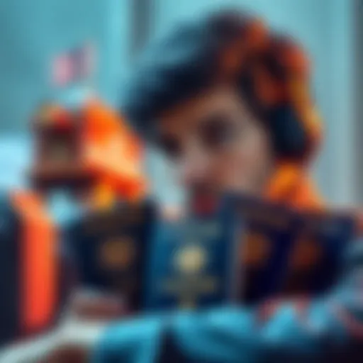 A player considering whether to buy passports or secure parcels in a game, with images of passports and parcels in front of them.