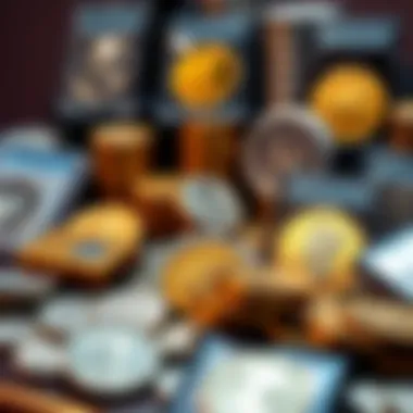 A showcase of various PCGS graded coins, including US gold and silver bullion, and rare world coins, highlighting unique features and details.