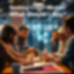 A group of people sharing their buying suggestions and opinions around a table