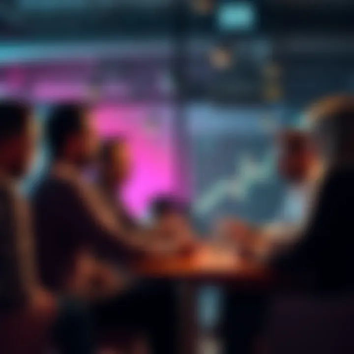 Group of people sharing experiences about recovering from investment losses at a casual meetup