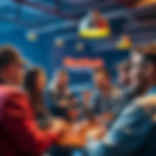 Group of people sharing their experiences about NiceHash Easy Mining in a casual setting