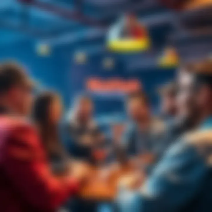 Group of people sharing their experiences about NiceHash Easy Mining in a casual setting