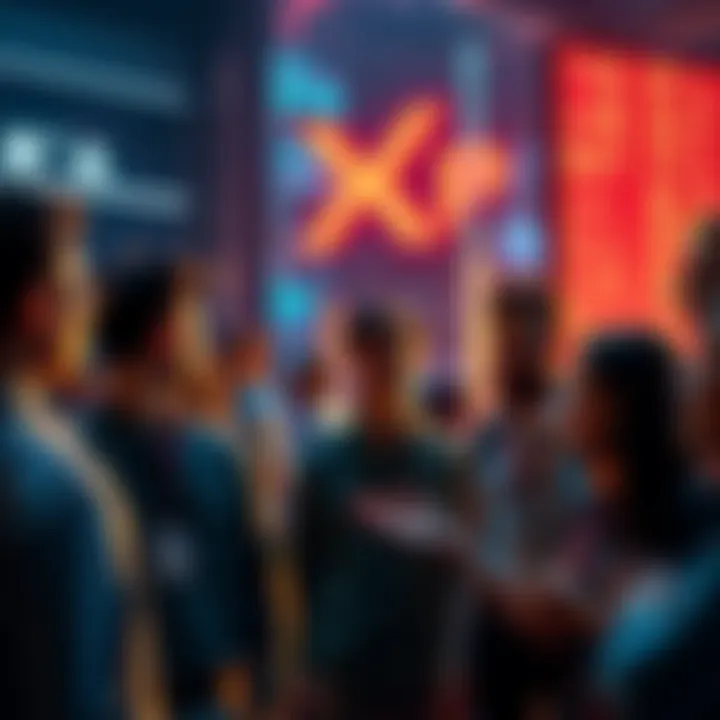 People discussing XRP cryptocurrency A group of people engaged in conversation about their belief in XRP cryptocurrency