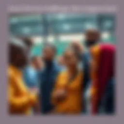 A group of diverse people working together to solve problems and overcome challenges