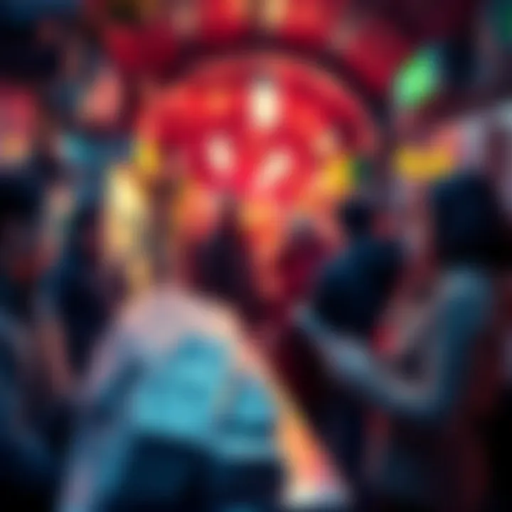 Group of people exchanging cryptocurrency for cash in a local setting