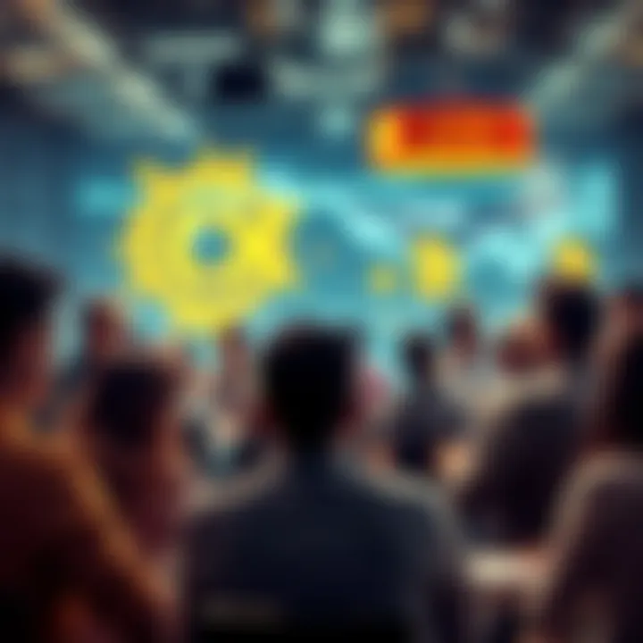 A group of people engaged in a lively discussion about XRP and BTC in a forum setting