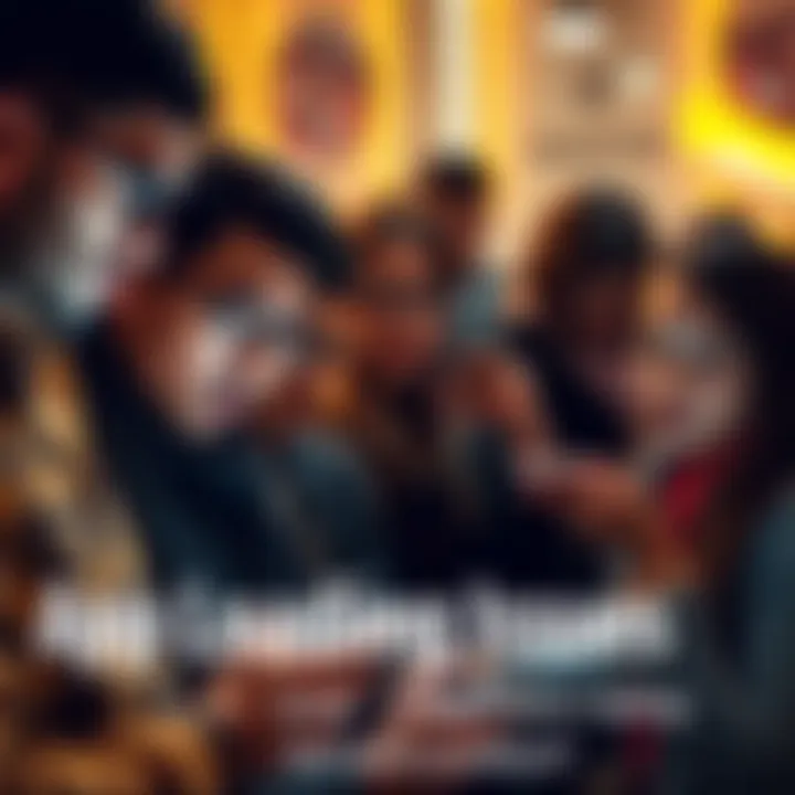 A group of people looking frustrated at their smartphones due to app loading problems