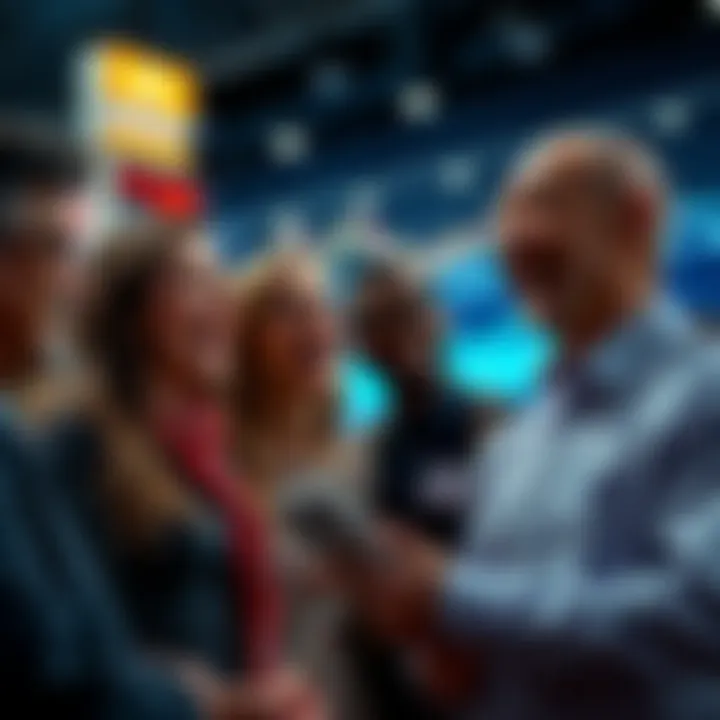 A group of people share a laugh while discussing market trends, reflecting a mix of fear and humor in uncertain times.