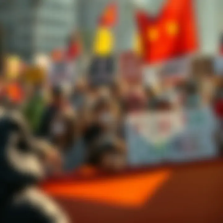 A diverse group of people holding signs and banners, showing their support for social reform and change in 2025.