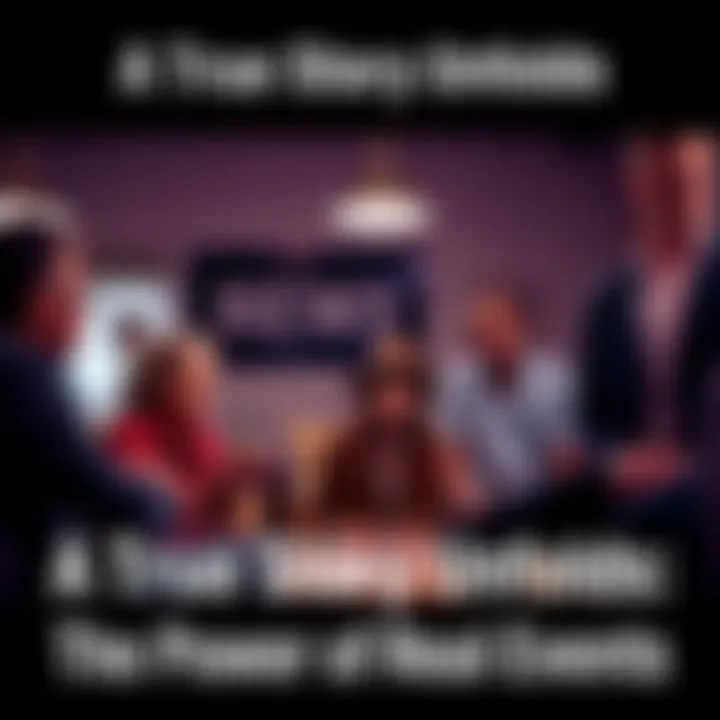 A group of diverse individuals engaged in a heartfelt discussion, sharing personal stories and experiences that illustrate the power of real-life events.