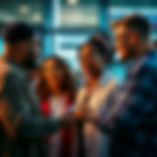 A group of diverse people engaged in conversation, sharing ideas and thoughts, highlighting the importance of clear communication in relationships.