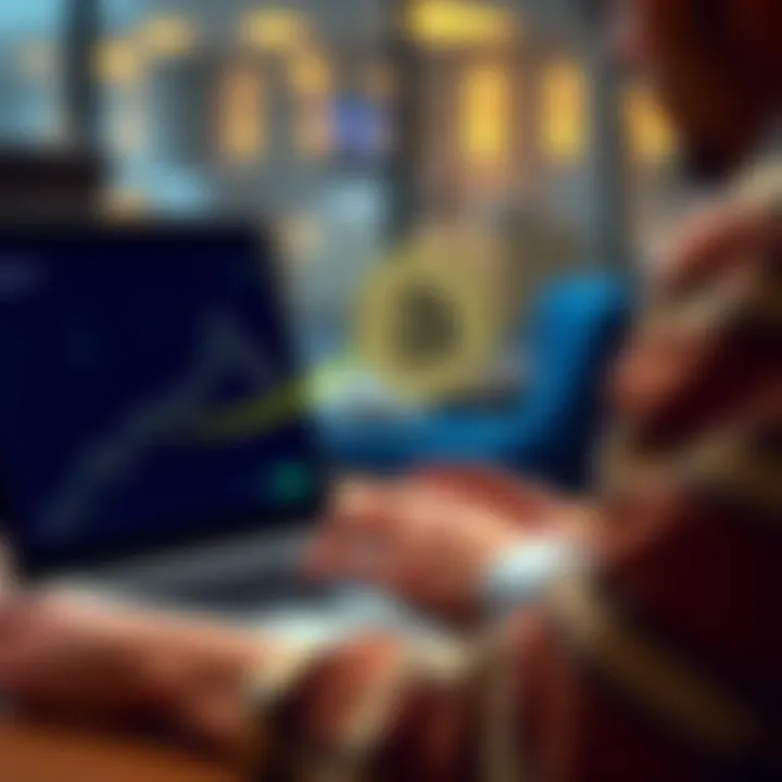 A person using a laptop to purchase Bitcoin on the Wealthsimple platform