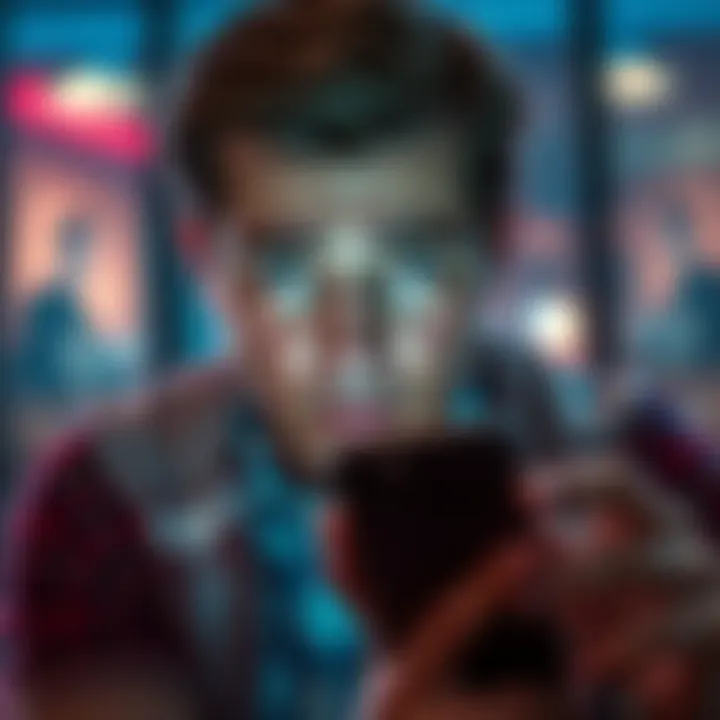 A person looking worried while checking multiple notifications on their smartphone