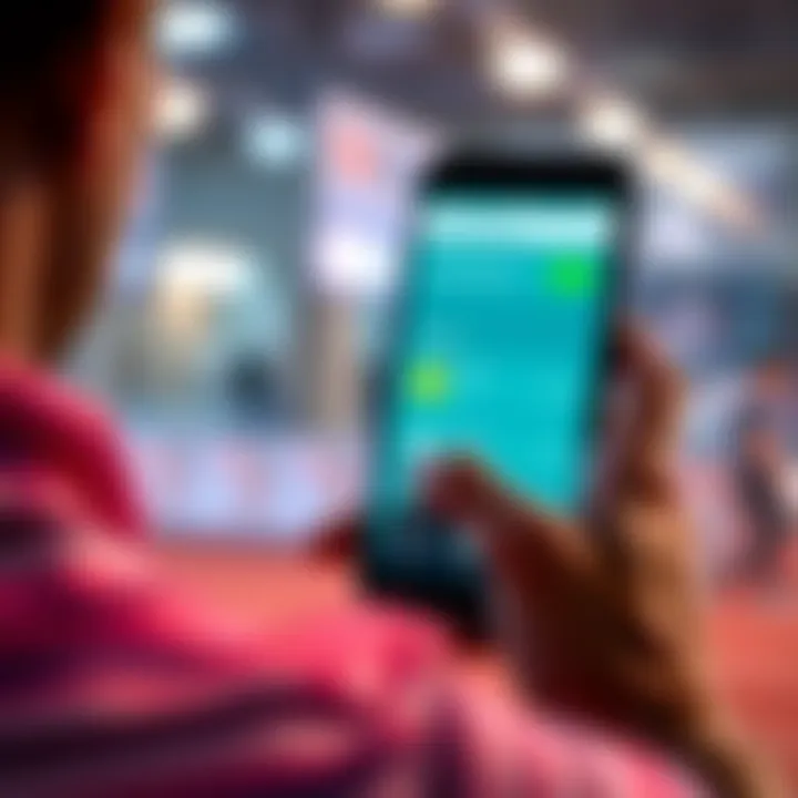 A person looks at their mobile app displaying their sweat balance, considering options for its use.