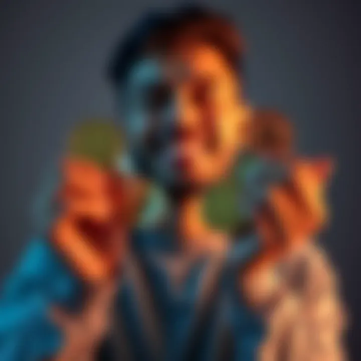 A person smiling while holding various cryptocurrency coins, representing the journey to becoming a Wholecoiner.