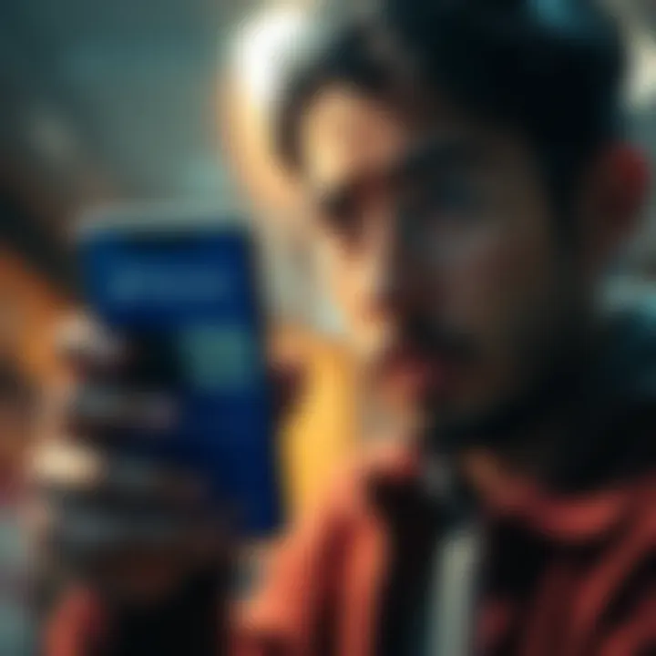 Person looking at a closed bank account on a phone A worried individual staring at a smartphone displaying a closed bank account with a Revolut logo