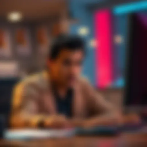 Individual looking puzzled while checking a computer for payee registration info
