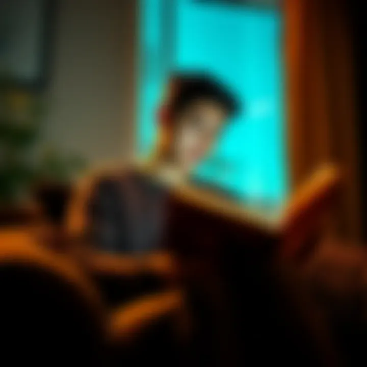 A young adult sitting in a cozy setting, reading an economics book with a focused expression, symbolizing personal growth and success in their 20s.