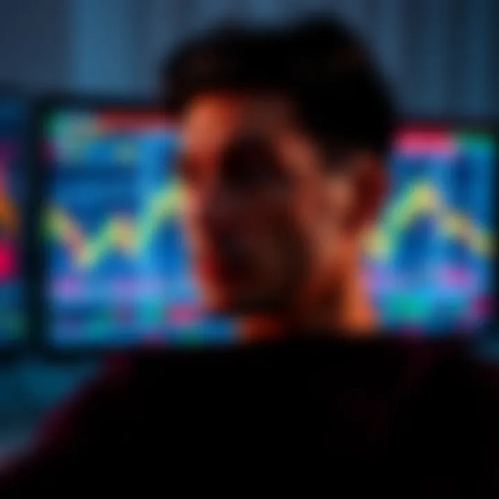A person looks thoughtful while sitting in front of a computer displaying cryptocurrency charts, symbolizing their journey in the crypto market.