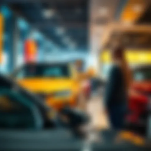 Individual at a car dealership selling a vehicle to invest in Bitcoin