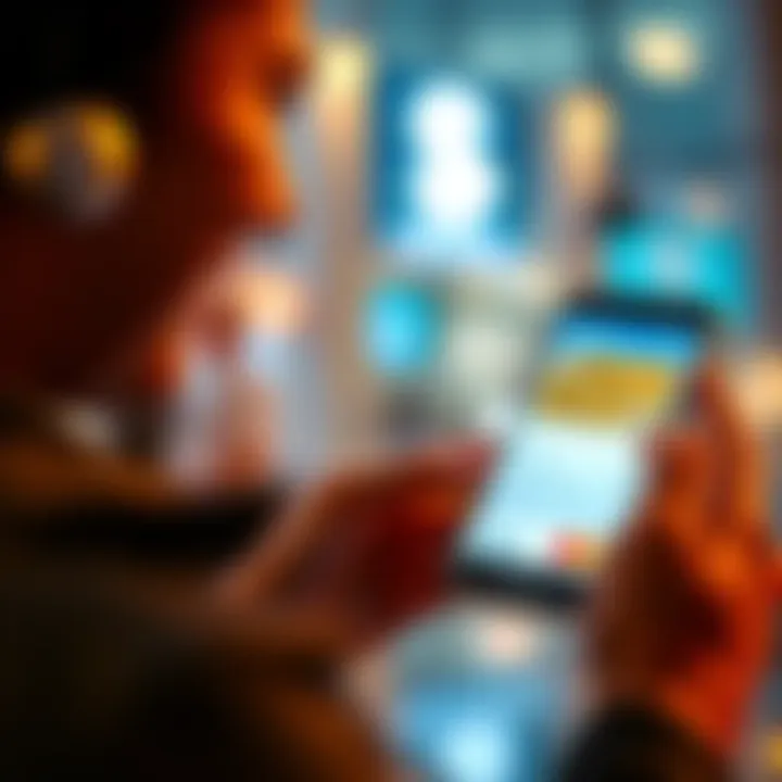 A person checks their finances on the Revolut app, showing their Metal Plan account and savings, with a look of satisfaction.