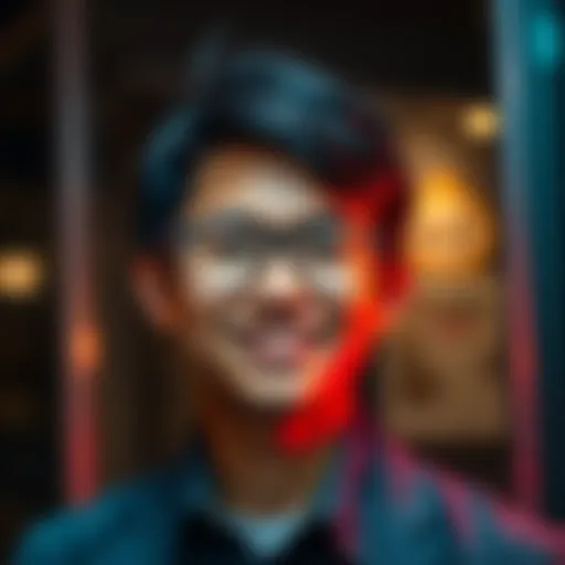 A young individual wearing stylish glasses, smiling and appearing self-assured, reflecting on personal style and confidence.