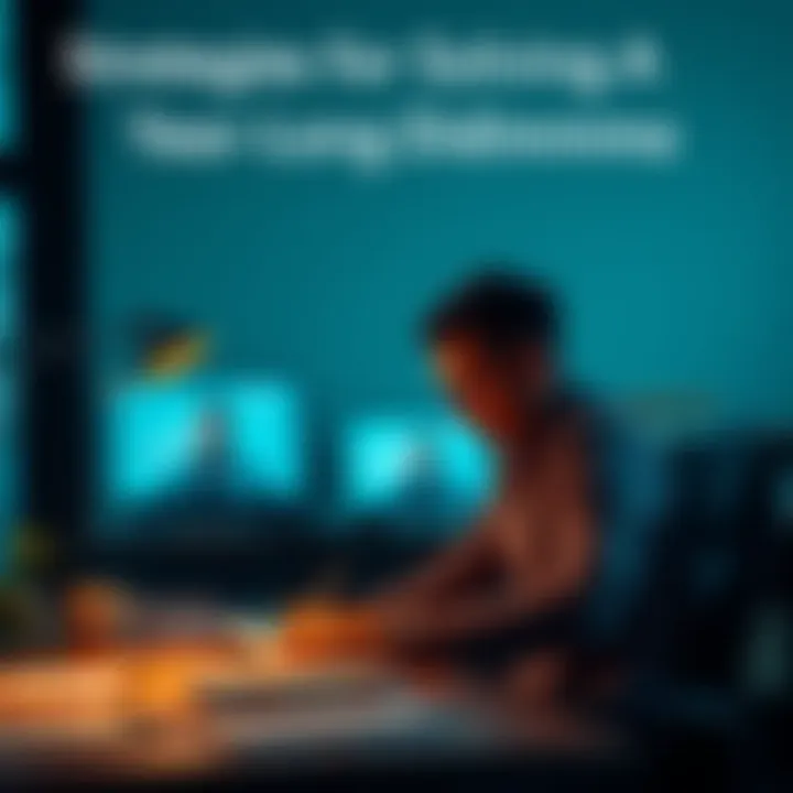 Person brainstorming solutions A person sitting at a desk with a notebook, looking thoughtful while writing down ideas to solve problems.