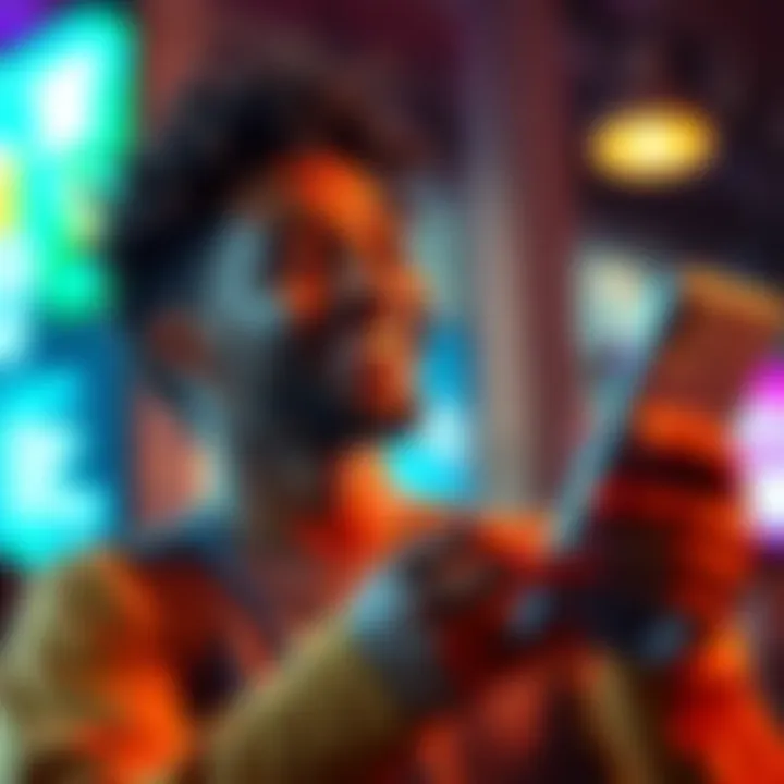 A person smiling and celebrating their progress with an app, showing a sense of pride and growth.