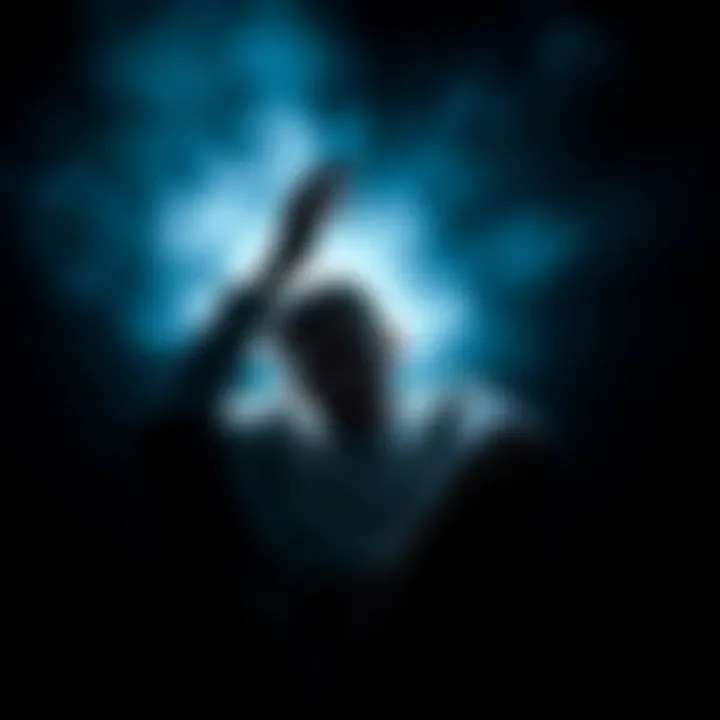 A person sitting with a pained expression, clutching their head while surrounded by dark shadows representing emotional pain.