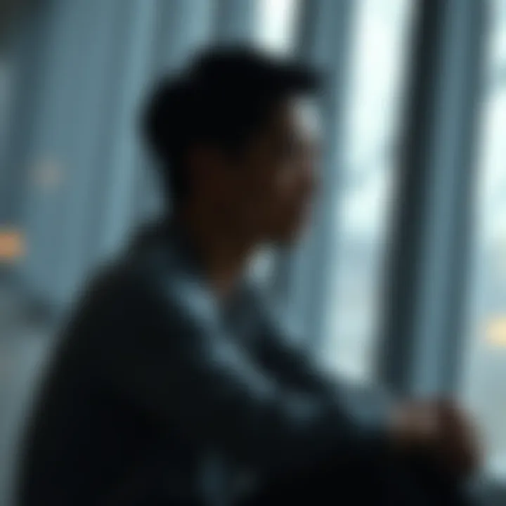 A person sitting quietly, reflecting, with a calm expression, conveying the power of silence in communication.