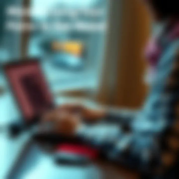 A person sitting at a desk with a laptop, reviewing travel points and options for converting them into air miles