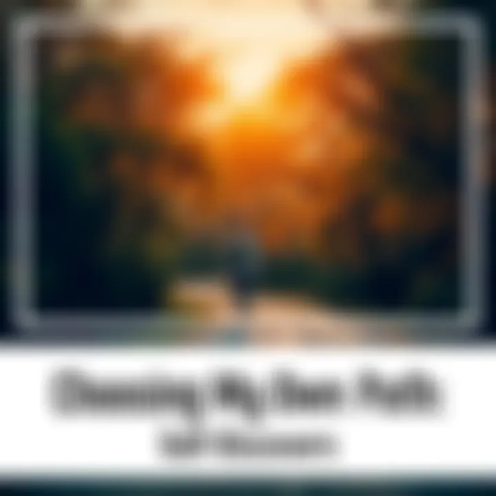 A person walking on a winding path surrounded by trees, symbolizing self-discovery and personal choices.