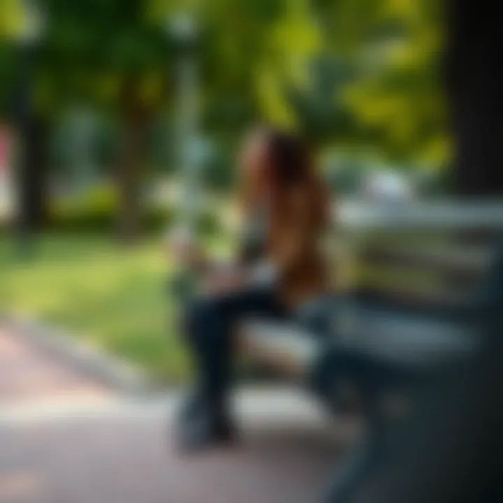 A person sitting on a park bench, looking hopeful while holding a coffee cup, symbolizing the journey of overcoming addiction.