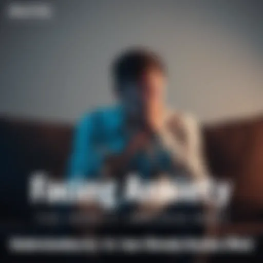 Individual sitting on a couch with head in hands, looking overwhelmed by anxiety