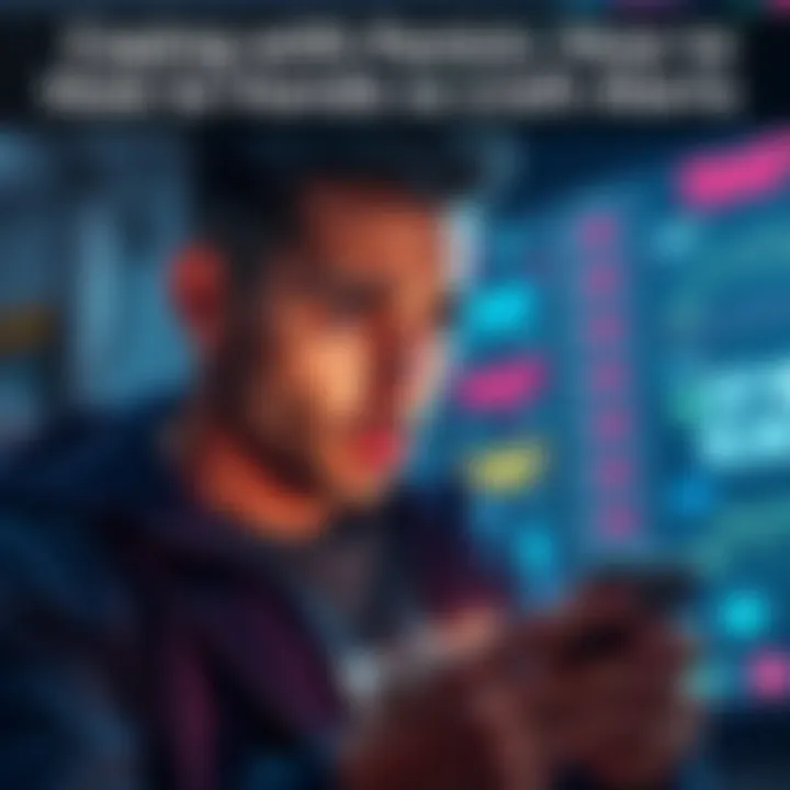 Individual looking worried while checking ETH crash notifications on a smartphone