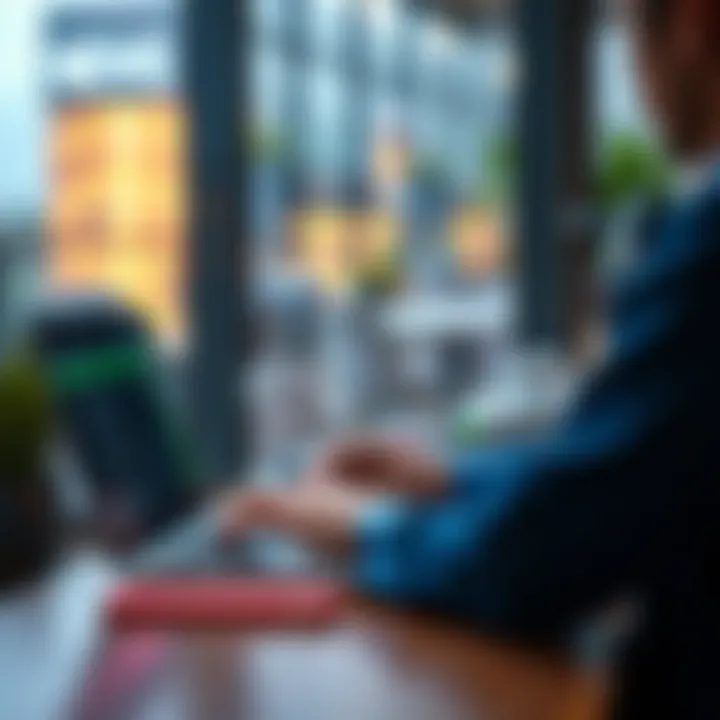 A person sitting at a desk, typing an email on a laptop to connect with a project creator for idea sharing