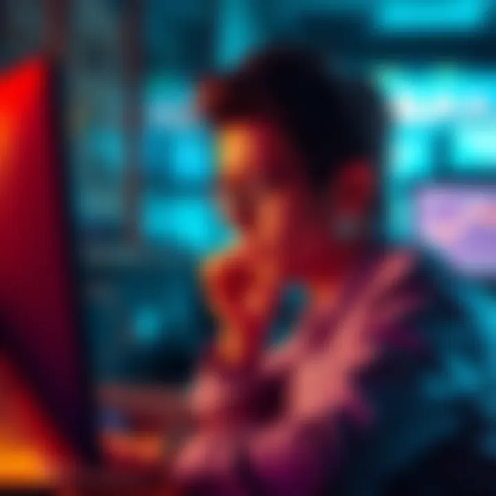Individual feeling upset while checking their cryptocurrency wallet after a loss