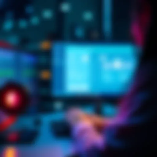 A person using a computer to access a secure portal for tracking personal claim updates and payouts.