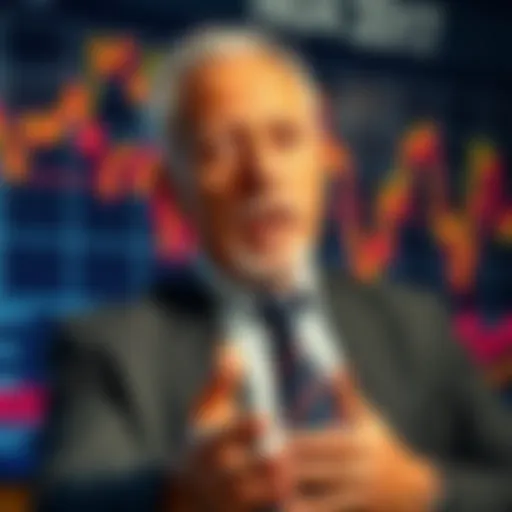 Peter Schiff speaking in front of a chart showing economic data trends