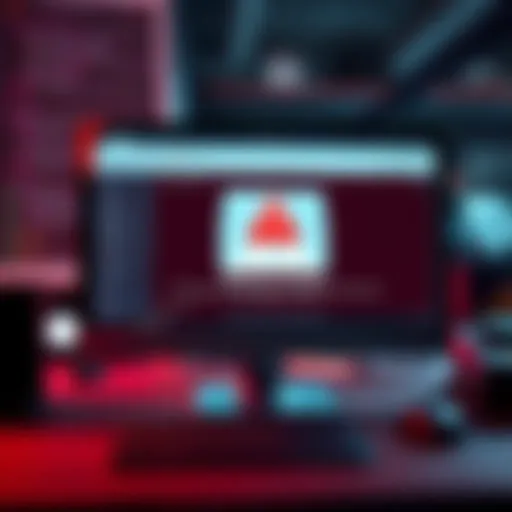 A warning graphic showing a computer screen with a phishing email asking for a seed phrase, with a red alert symbol