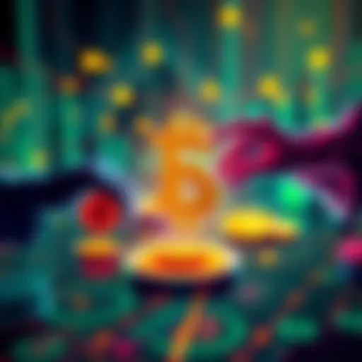 An illustration showing a digital currency transfer between two platforms with Pi currency symbols