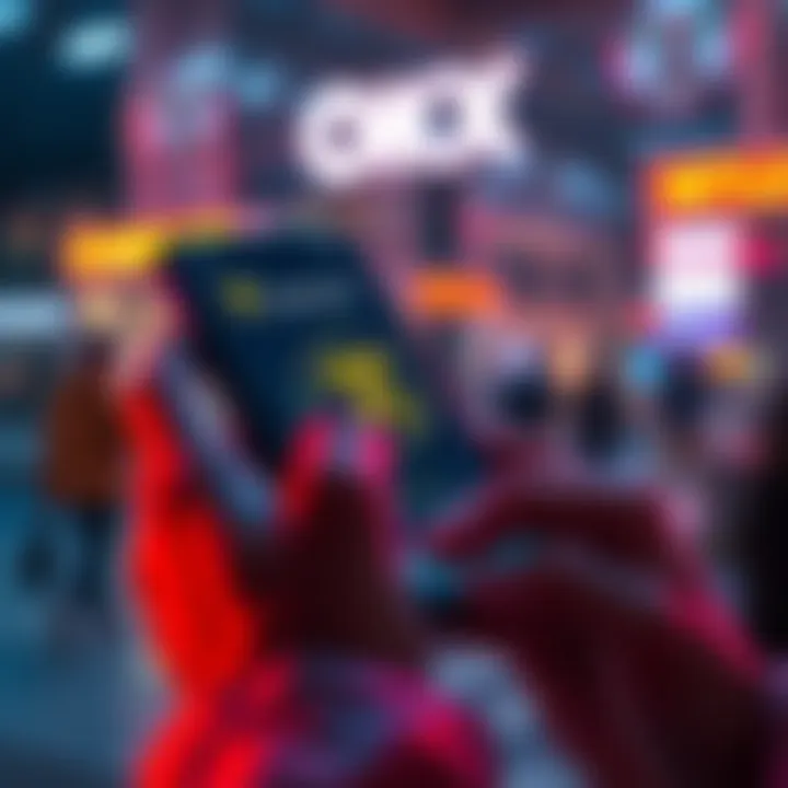 A person checking a smartphone for Pi Network transactions on the OKX exchange
